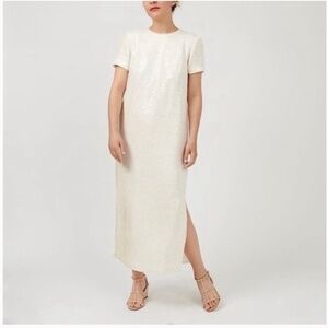 Jcrew white sequin dress NWT SZ 4